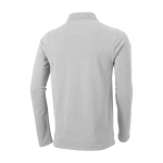 Men’s long-sleeve cotton polo shirt, 200 g/m², Elevate Life light grey colour