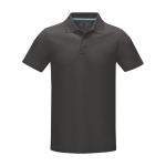 Men’s corporate organic cotton GOTS polo shirt, 180 g/m², Elevate NXT dark grey colour