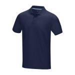 Men’s corporate organic cotton GOTS polo shirt, 180 g/m², Elevate NXT navy-blue colour