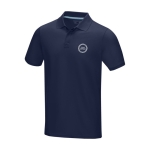 Men’s corporate organic cotton GOTS polo shirt, 180 g/m², Elevate NXT navy-blue colour