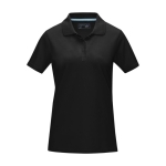 Women’s piqué organic cotton GOTS polo shirt, 180 g/m², Elevate NXT black colour