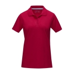 Women’s piqué organic cotton GOTS polo shirt, 180 g/m², Elevate NXT red colour