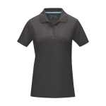 Women’s piqué organic cotton GOTS polo shirt, 180 g/m², Elevate NXT dark grey colour