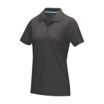 Women’s piqué organic cotton GOTS polo shirt, 180 g/m², Elevate NXT dark grey colour