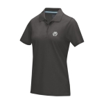 Women’s piqué organic cotton GOTS polo shirt, 180 g/m², Elevate NXT dark grey colour