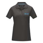 Women’s piqué organic cotton GOTS polo shirt, 180 g/m², Elevate NXT dark grey colour