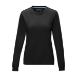 Women’s organic cotton GOTS crew neck sweater, 280 g/m², Elevate NXT black colour