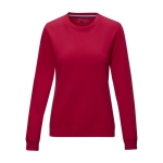 Women’s organic cotton GOTS crew neck sweater, 280 g/m², Elevate NXT red colour