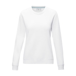 Women’s organic cotton GOTS crew neck sweater, 280 g/m², Elevate NXT white colour