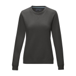 Women’s organic cotton GOTS crew neck sweater, 280 g/m², Elevate NXT dark grey colour