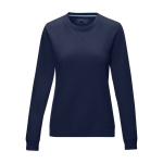 Women’s organic cotton GOTS crew neck sweater, 280 g/m², Elevate NXT navy-blue colour