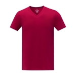 Men’s V-neck cotton t-shirt, 160 g/m², Elevate Life red colour