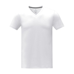 Men’s V-neck cotton t-shirt, 160 g/m², Elevate Life white colour