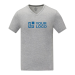 Men’s V-neck cotton t-shirt, 160 g/m², Elevate Life grey colour