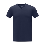 Men’s V-neck cotton t-shirt, 160 g/m², Elevate Life navy-blue colour