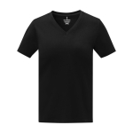 Women’s logo V-neck cotton t-shirt, 160 g/m², Elevate Life black colour