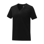 Women’s logo V-neck cotton t-shirt, 160 g/m², Elevate Life black colour