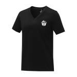 Women’s logo V-neck cotton t-shirt, 160 g/m², Elevate Life black colour