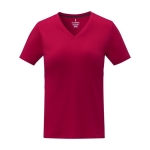 Women’s logo V-neck cotton t-shirt, 160 g/m², Elevate Life red colour