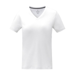 Women’s logo V-neck cotton t-shirt, 160 g/m², Elevate Life white colour