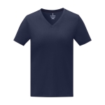 Women’s logo V-neck cotton t-shirt, 160 g/m², Elevate Life navy-blue colour