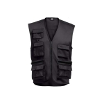 Polyester and cotton gilet, 200 g/m2, THC PIXEL black colour first view