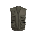 Polyester and cotton gilet, 200 g/m2, THC PIXEL military green colour first view