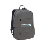 Backpack with padded compartment for 10.1” and 15.6” PC dark grey colour image with logo