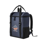 Padded thermal backpack made of RPET with straps, 16L blue colour image with logo