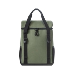 Padded thermal backpack made of RPET with straps, 16L dark green colour first view