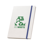 Notebook made from recycled milk carton with elastic band, A5 image with logo