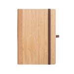 Hardcover bamboo notebook with pen holder, A5 natural colour first view