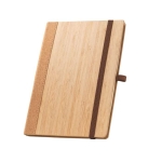 Hardcover bamboo notebook with pen holder, A5 natural colour