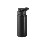 Recycled aluminium sports bottle with flip top, 660ml black colour