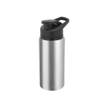 Recycled aluminium sports bottle with flip top, 660ml matt silver colour