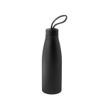 Recycled stainless steel bottle with handle, 710ml black colour