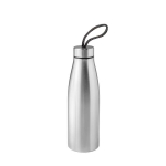 Recycled stainless steel bottle with handle, 710ml matt silver colour