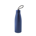 Recycled stainless steel bottle with handle, 710ml navy-blue colour