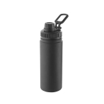 Aluminium bottle with handle and plastic cap, 570ml black colour