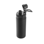 Aluminium bottle with handle and plastic cap, 570ml black colour fourth view