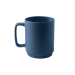 Matte finish ceramic mug with large handle, 330ml blue colour first view