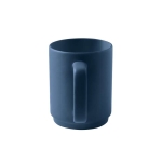 Matte finish ceramic mug with large handle, 330ml blue colour second view