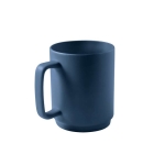 Matte finish ceramic mug with large handle, 330ml blue colour