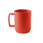 Matte finish ceramic mug with large handle, 330ml red colour first view