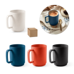 Matte finish ceramic mug with large handle, 330ml various colours