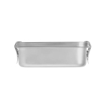 Recycled stainless steel lunch box, 750ml matt silver colour third view