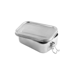 Recycled stainless steel lunch box, 750ml matt silver colour fourth view