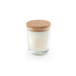 Scented candle in glass jar with cork lid, 80g transparent colour