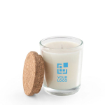 Scented candle in glass jar with cork lid, 80g main view