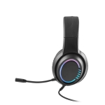 Extendable gaming headphones with lighting and mic black colour third view